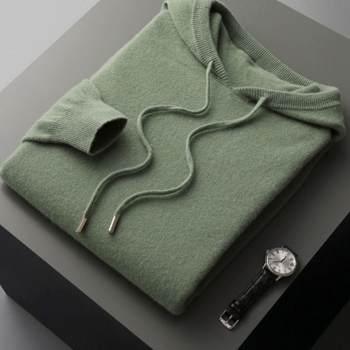 Herren Kapuzenpullover weicher Strick bequemer Passform Frühling - Grün