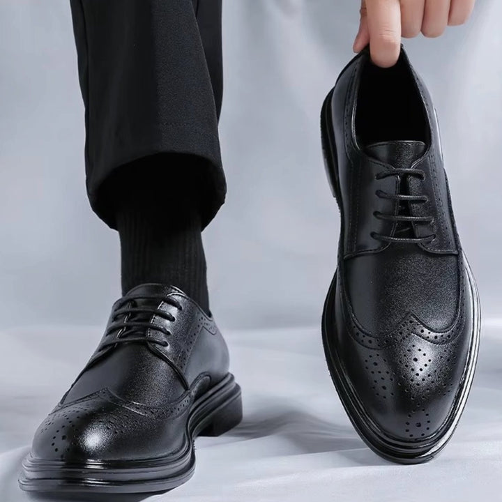 Herren Klassische Flügelspitzen Derby-Schnürschuhe für formelle Anlässe