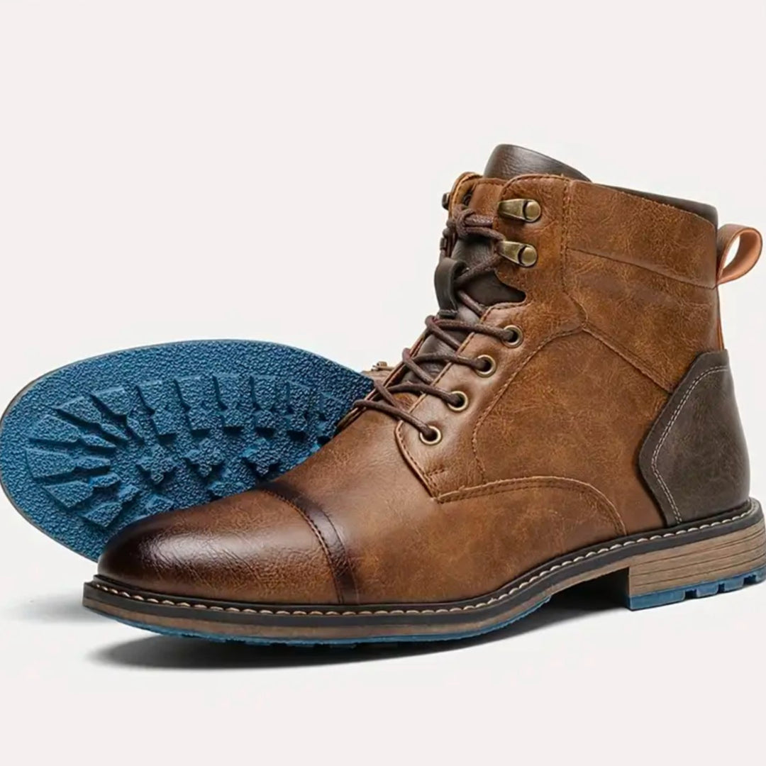 Herren Klassische Schnürstiefeletten mit rundem Zehenbereich