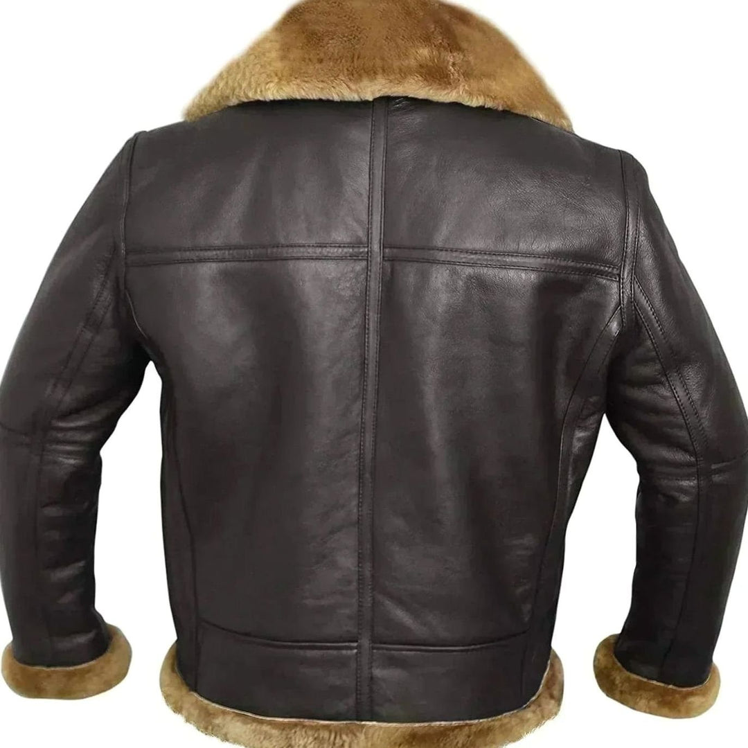 Herren Klassische Sherpa-gefütterte Fliegerjacke mit Reißverschluss