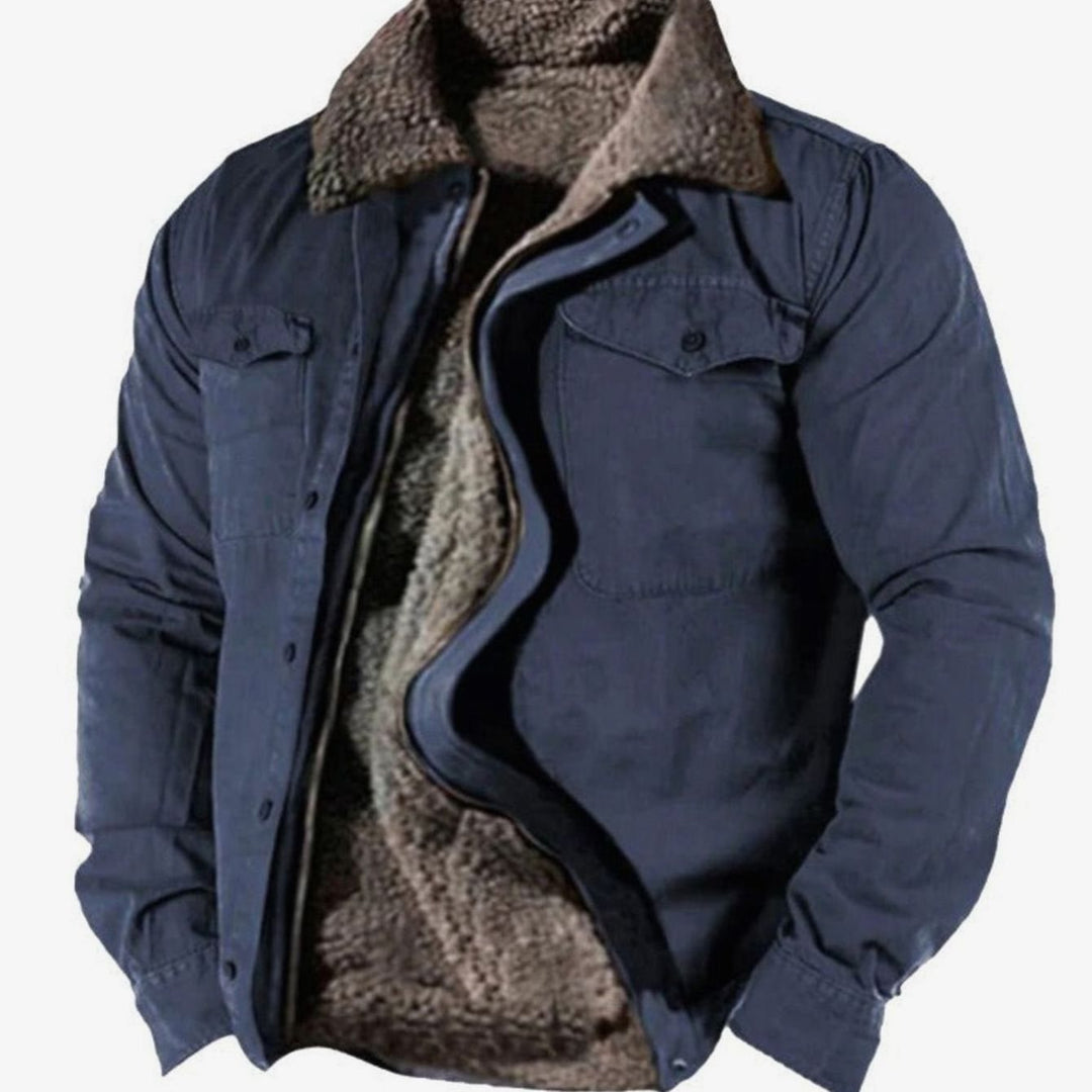 Herren Klassische Winter-Skijacke Fleece-gefütterte Outdoorjacke - Blau