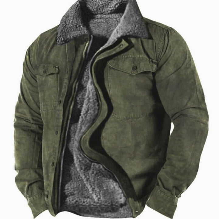 Herren Klassische Winter-Skijacke Fleece-gefütterte Outdoorjacke - Grün