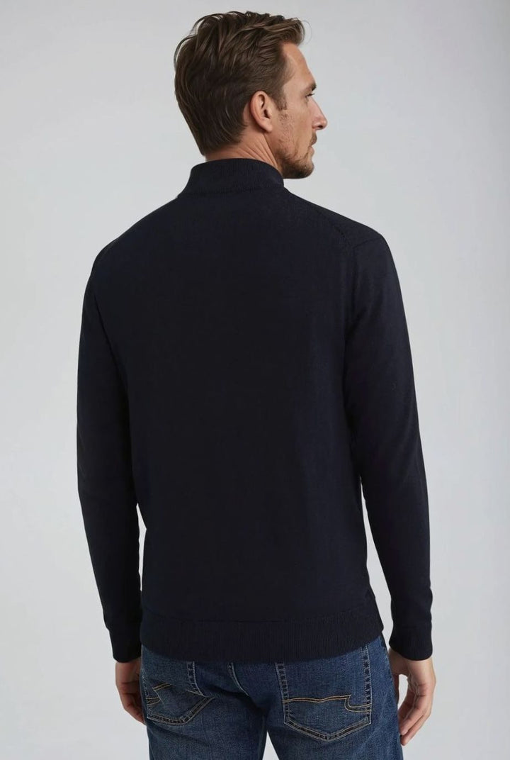 Herren Langarm Strickjacke mit Stehkragen und Reißverschluss