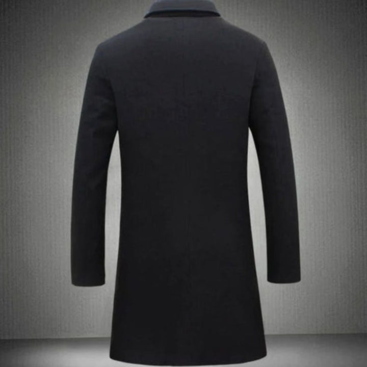 Herren Langer Taillierter Formeller Wintermantel Warm