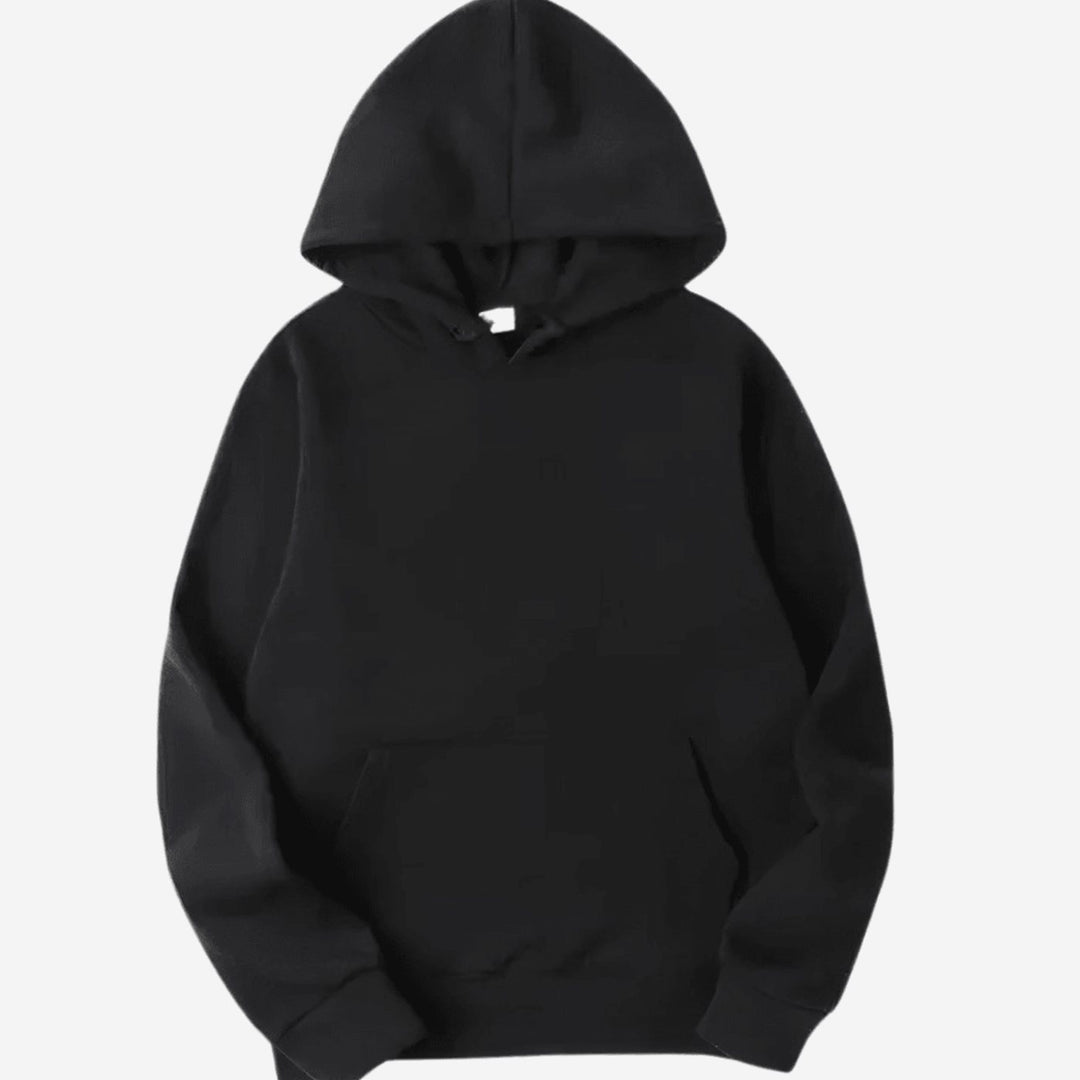 Herren Lockerer Pullover-Hoodie im Casual-Stil mit Kängurutasche - Schwarz