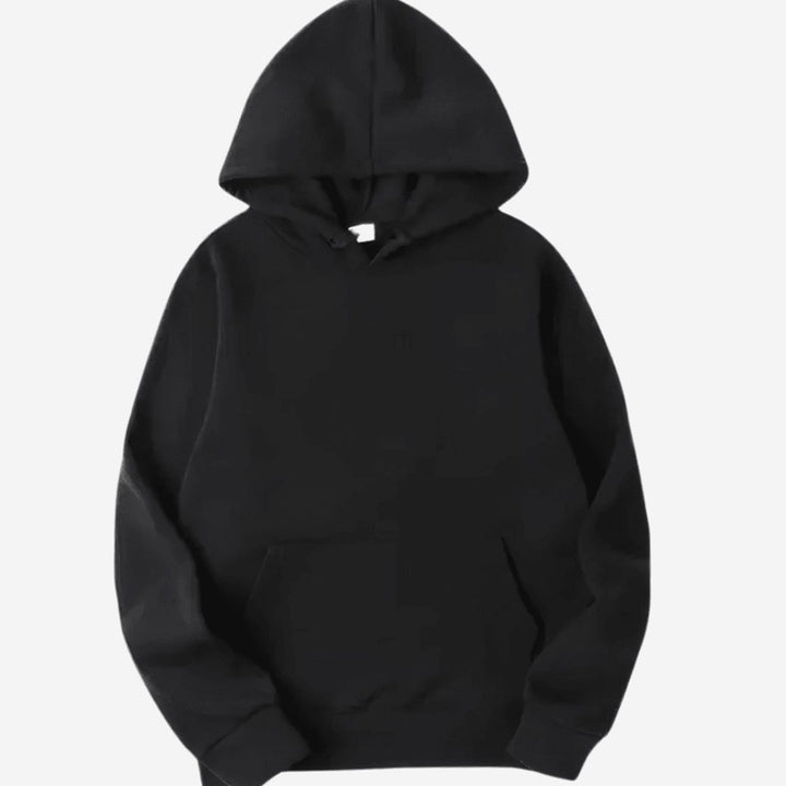 Herren Lockerer Pullover-Hoodie im Casual-Stil mit Kängurutasche - Schwarz