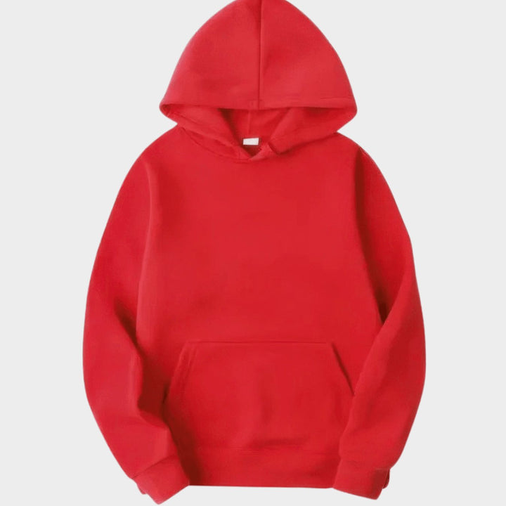 Herren Lockerer Pullover-Hoodie im Casual-Stil mit Kängurutasche - Rot