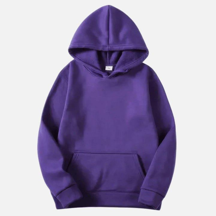 Herren Lockerer Pullover-Hoodie im Casual-Stil mit Kängurutasche - Lila
