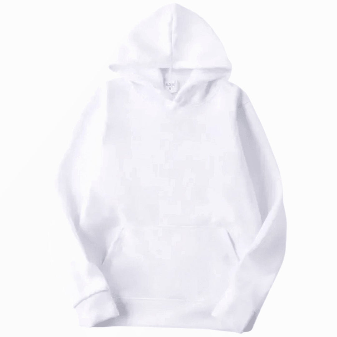 Herren Lockerer Pullover-Hoodie im Casual-Stil mit Kängurutasche - Weiß