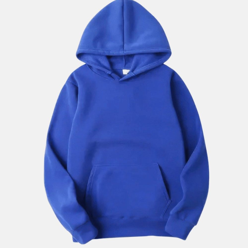 Herren Lockerer Pullover-Hoodie im Casual-Stil mit Kängurutasche - Blau