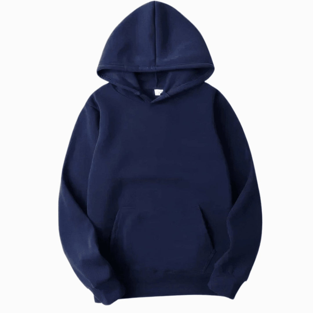 Herren Lockerer Pullover-Hoodie im Casual-Stil mit Kängurutasche - Marineblau