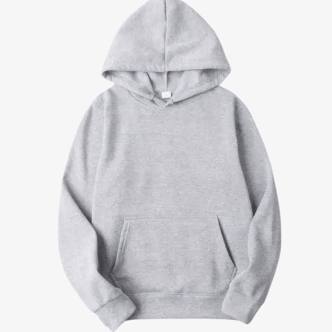 Herren Lockerer Pullover-Hoodie im Casual-Stil mit Kängurutasche - Grau