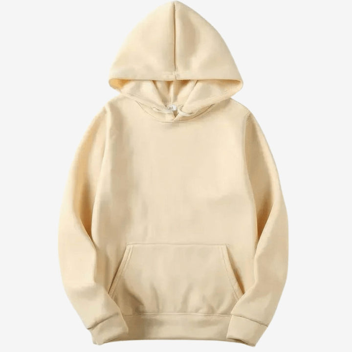 Herren Lockerer Pullover-Hoodie im Casual-Stil mit Kängurutasche - Beige