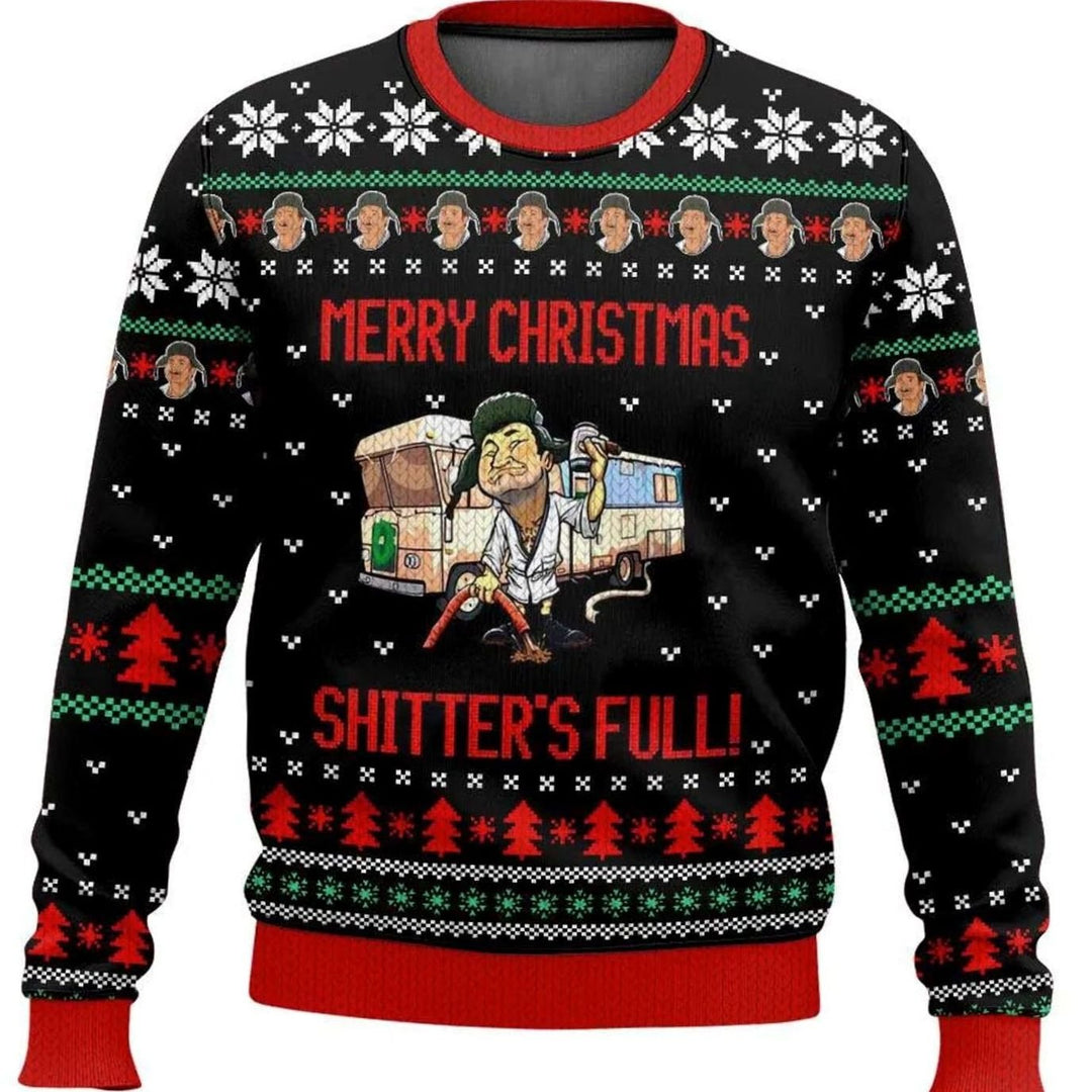 Herren Lustiger Ski-Themen-Weihnachtspullover Rundhals Oversized - Mehrfarbig 2