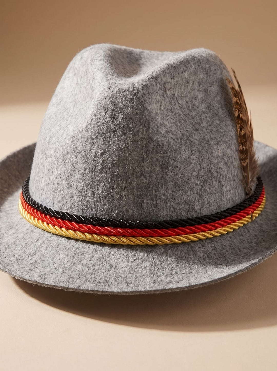 Herren Oktoberfest Trachten-Komplettset Lederhose Karohemd Hut - Grauer Hut