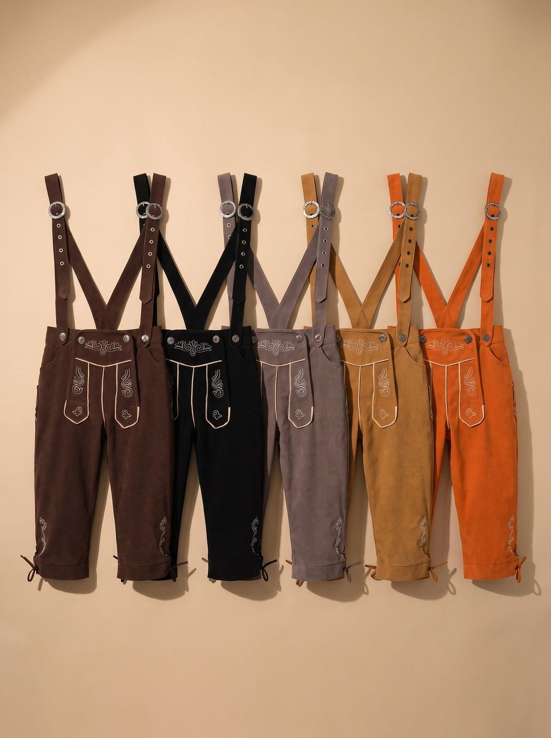 Herren Oktoberfest Trachten-Set Lederhosen mit Karohemd