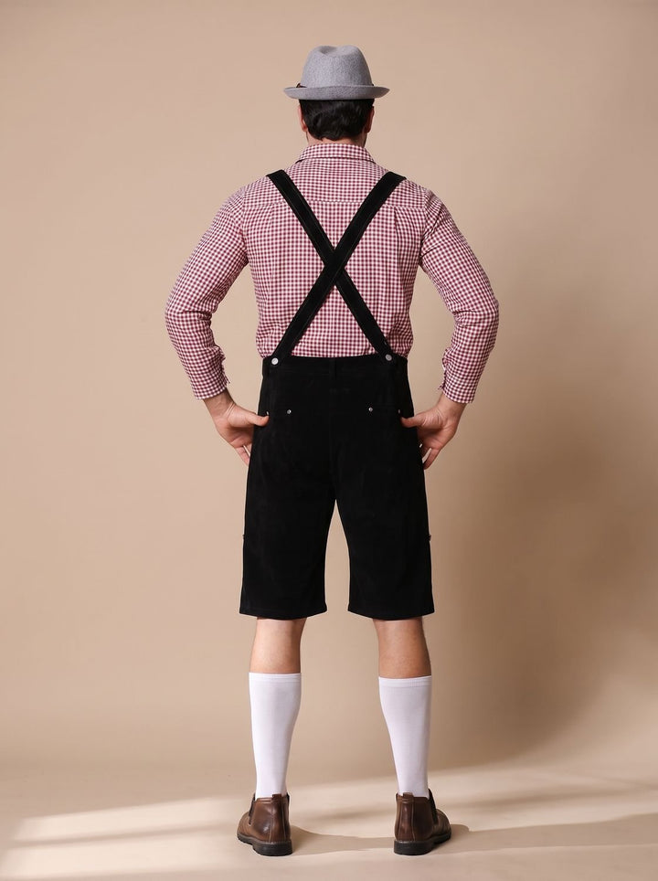 Herren Oktoberfest Trachtenkostüm Lederhose Kariertes Hemd