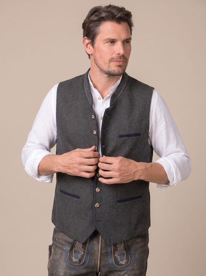 Herren Oktoberfest Trachtenweste Figurnahe Bayerische Gilet