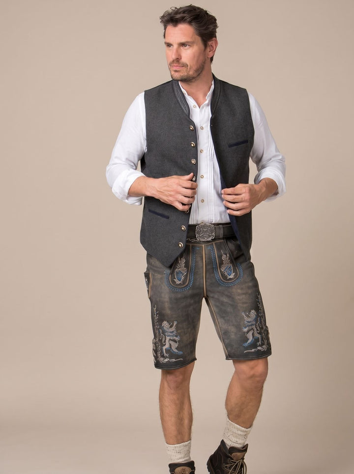 Herren Oktoberfest Trachtenweste Figurnahe Bayerische Gilet