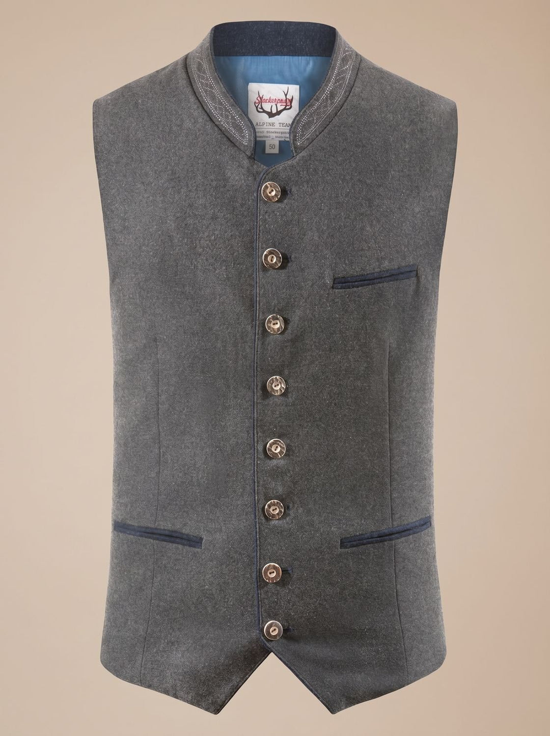 Herren Oktoberfest Trachtenweste Figurnahe Bayerische Gilet