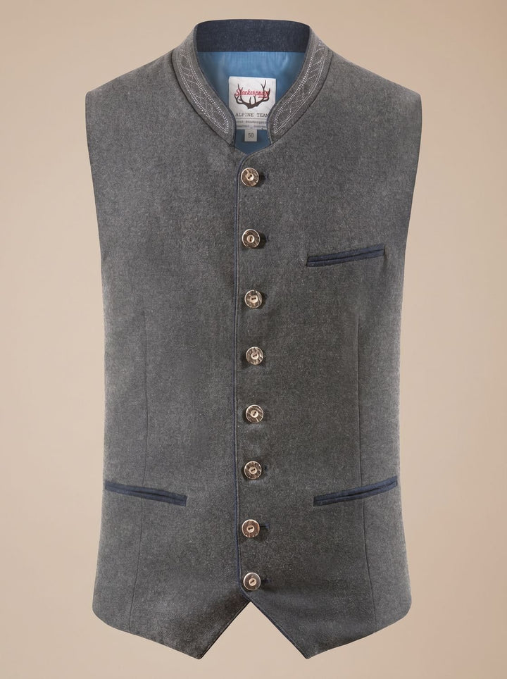 Herren Oktoberfest Trachtenweste Figurnahe Bayerische Gilet