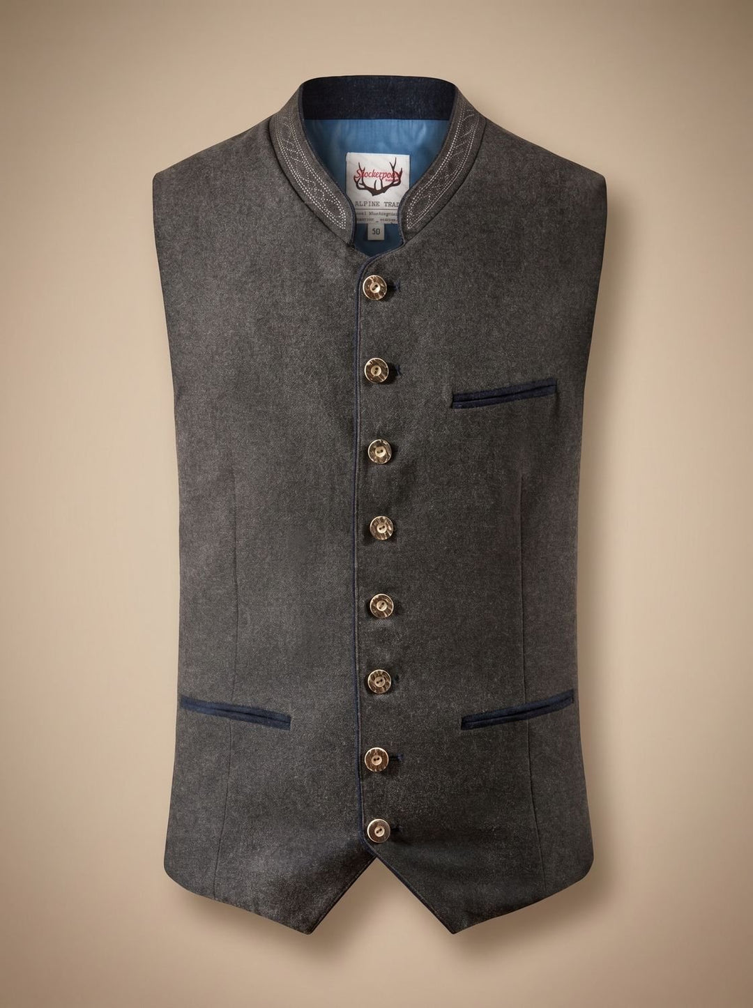 Herren Oktoberfest Trachtenweste Figurnahe Bayerische Gilet