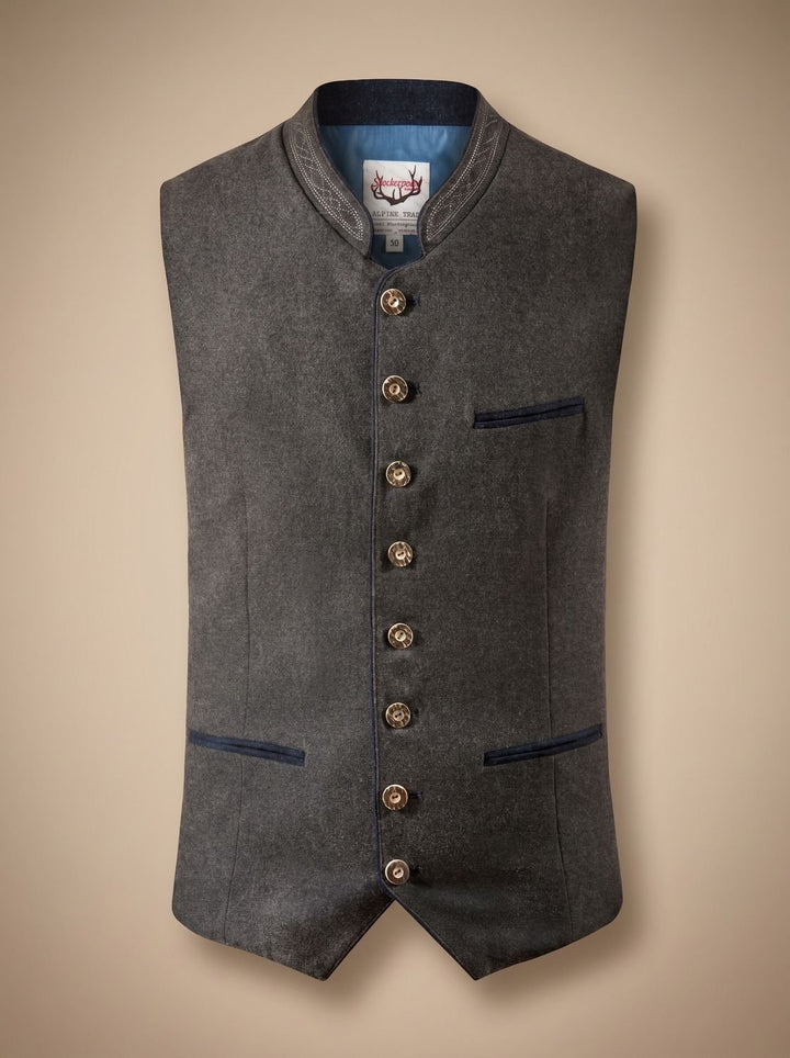 Herren Oktoberfest Trachtenweste Figurnahe Bayerische Gilet