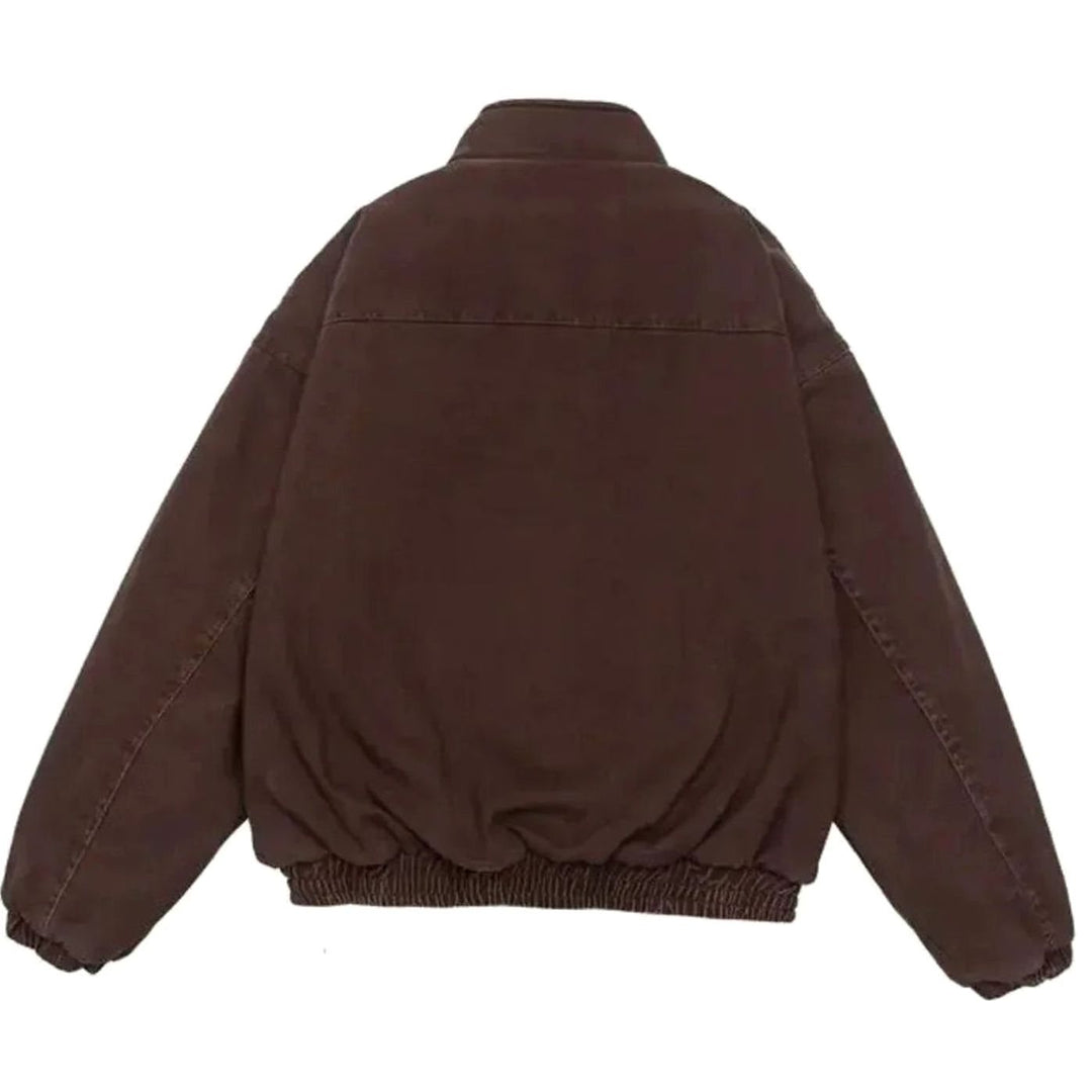 Herren Oversized Winterjacke mit Reißverschluss Fleece-Kragen Bomberjacke