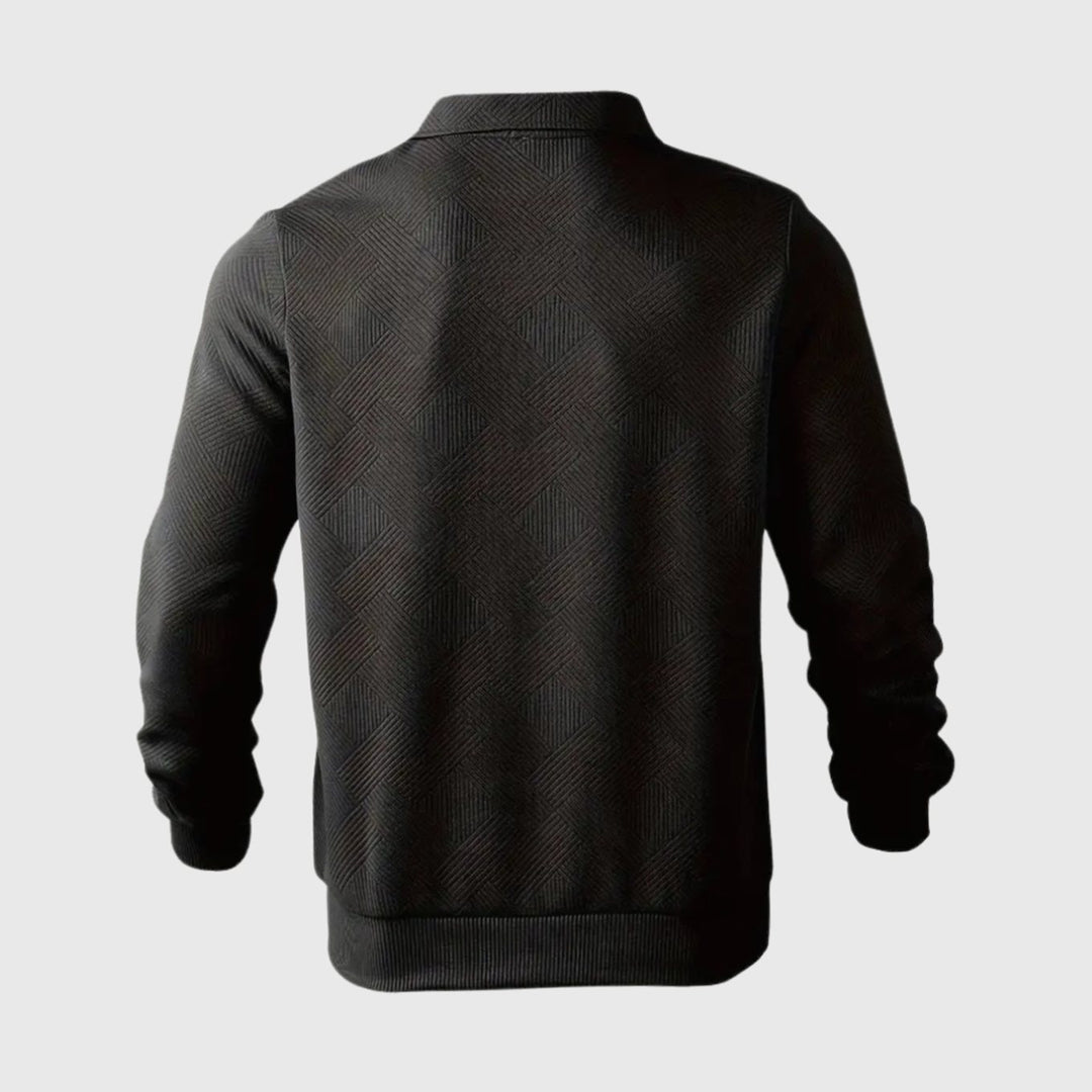 Herren Polo-Sweatshirt mit halbem Reißverschluss Freizeitshirt