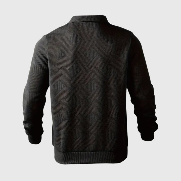 Herren Polo-Sweatshirt mit halbem Reißverschluss Freizeitshirt