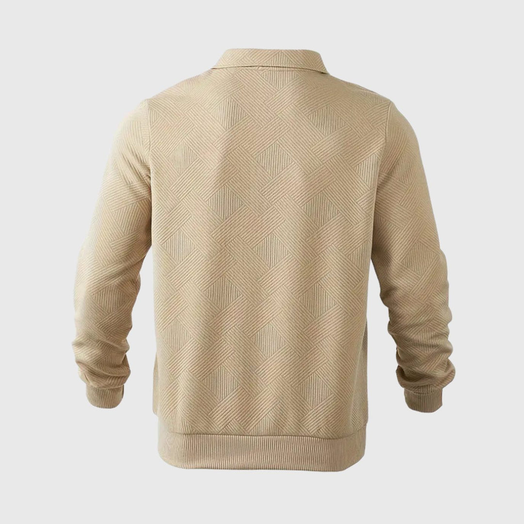 Herren Polo-Sweatshirt mit halbem Reißverschluss Freizeitshirt