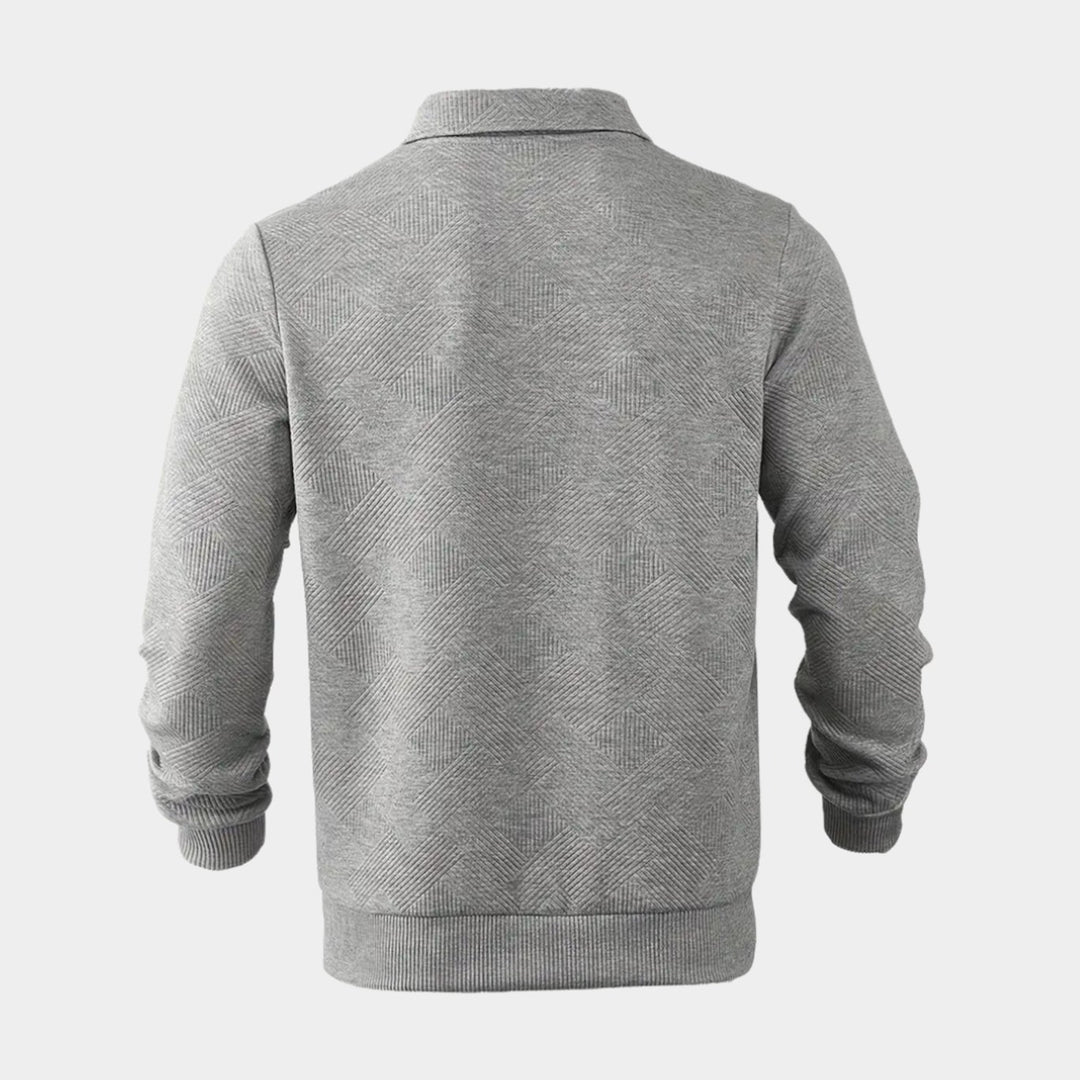 Herren Polo-Sweatshirt mit halbem Reißverschluss Freizeitshirt