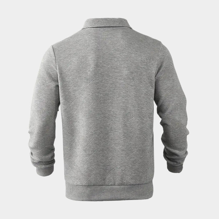 Herren Polo-Sweatshirt mit halbem Reißverschluss Freizeitshirt