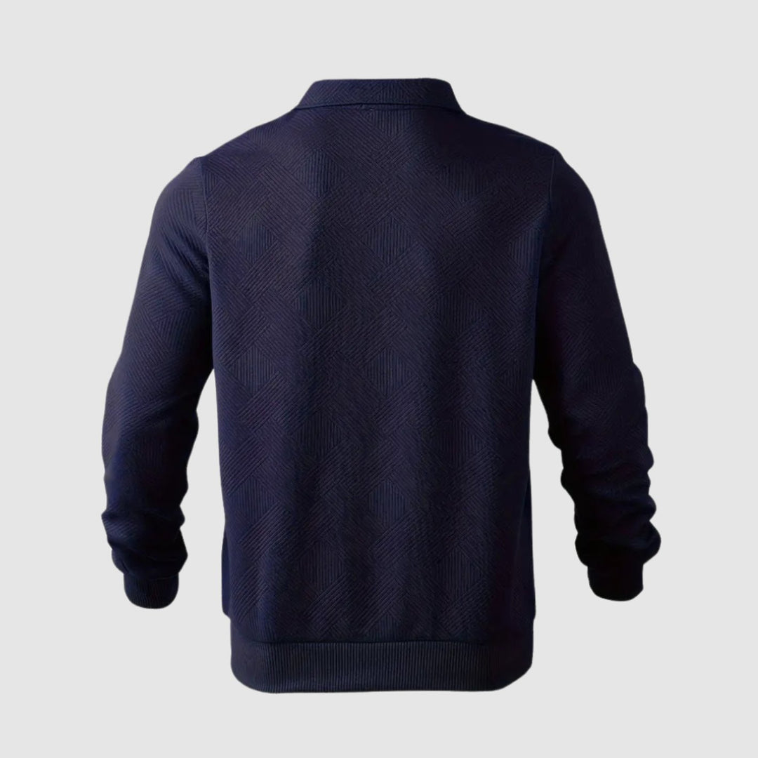 Herren Polo-Sweatshirt mit halbem Reißverschluss Freizeitshirt