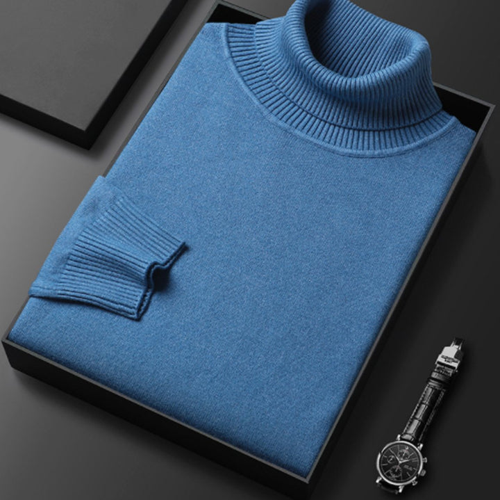 Herren Rollkragenpullover Lässiger Strickpullover für den Frühling