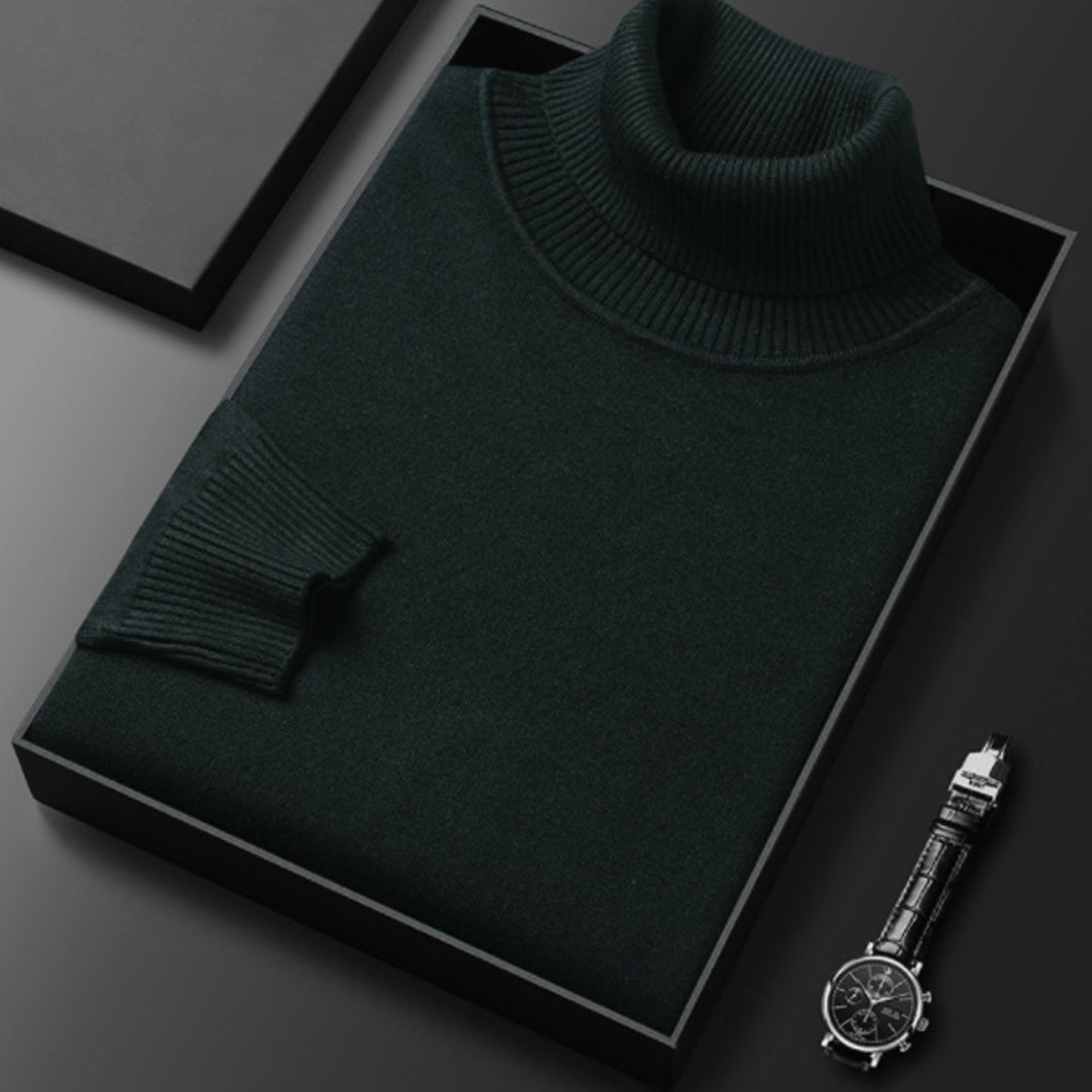 Herren Rollkragenpullover Lässiger Strickpullover für den Frühling - Grün
