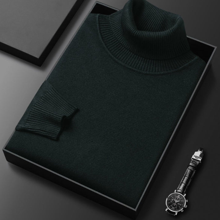 Herren Rollkragenpullover Lässiger Strickpullover für den Frühling - Grün