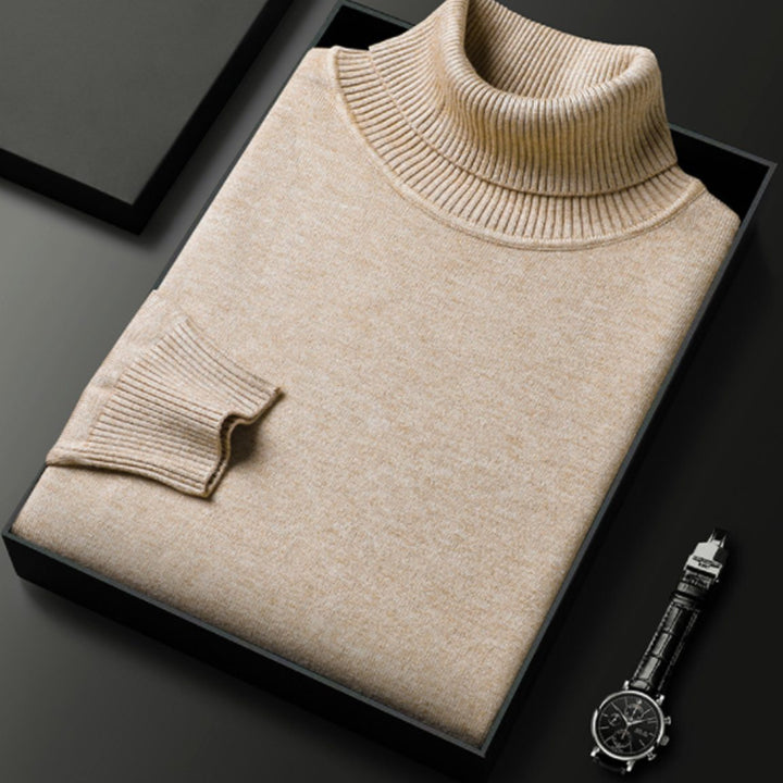 Herren Rollkragenpullover Lässiger Strickpullover für den Frühling - Khaki