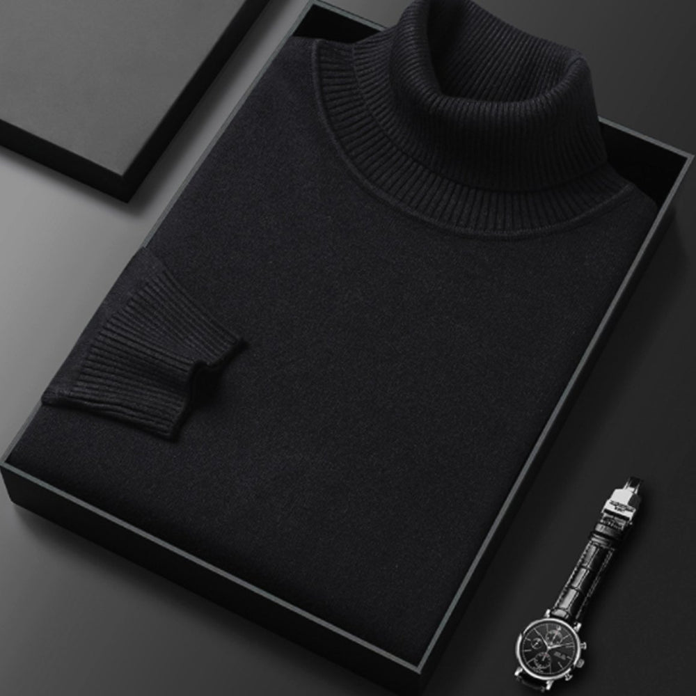 Herren Rollkragenpullover Lässiger Strickpullover für den Frühling