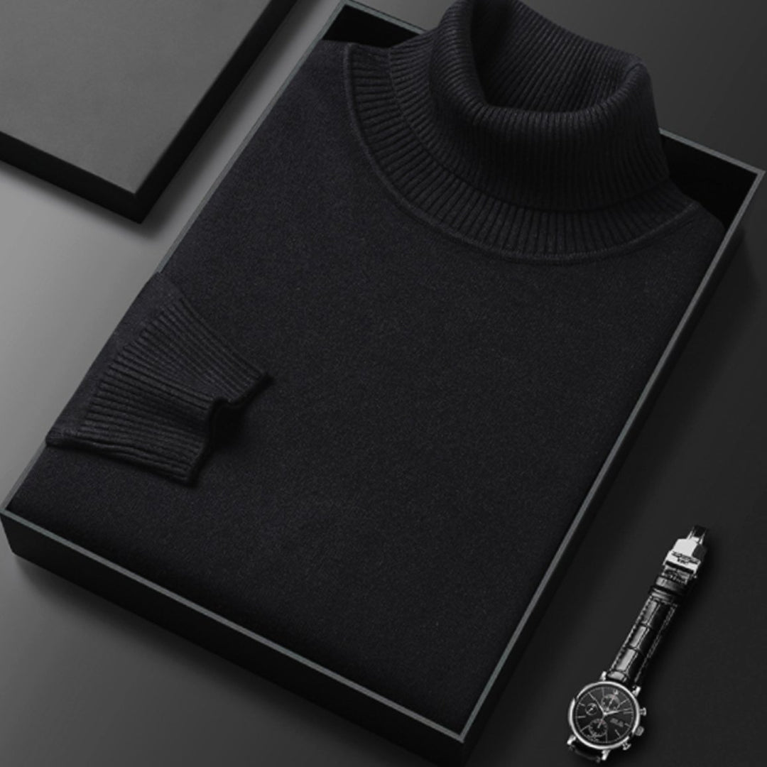 Herren Rollkragenpullover Lässiger Strickpullover für den Frühling