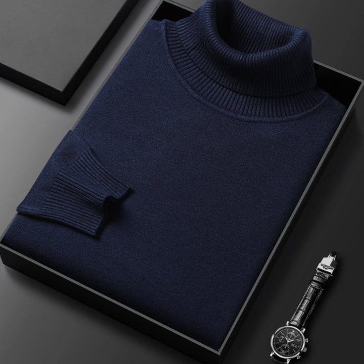 Herren Rollkragenpullover Lässiger Strickpullover für den Frühling
