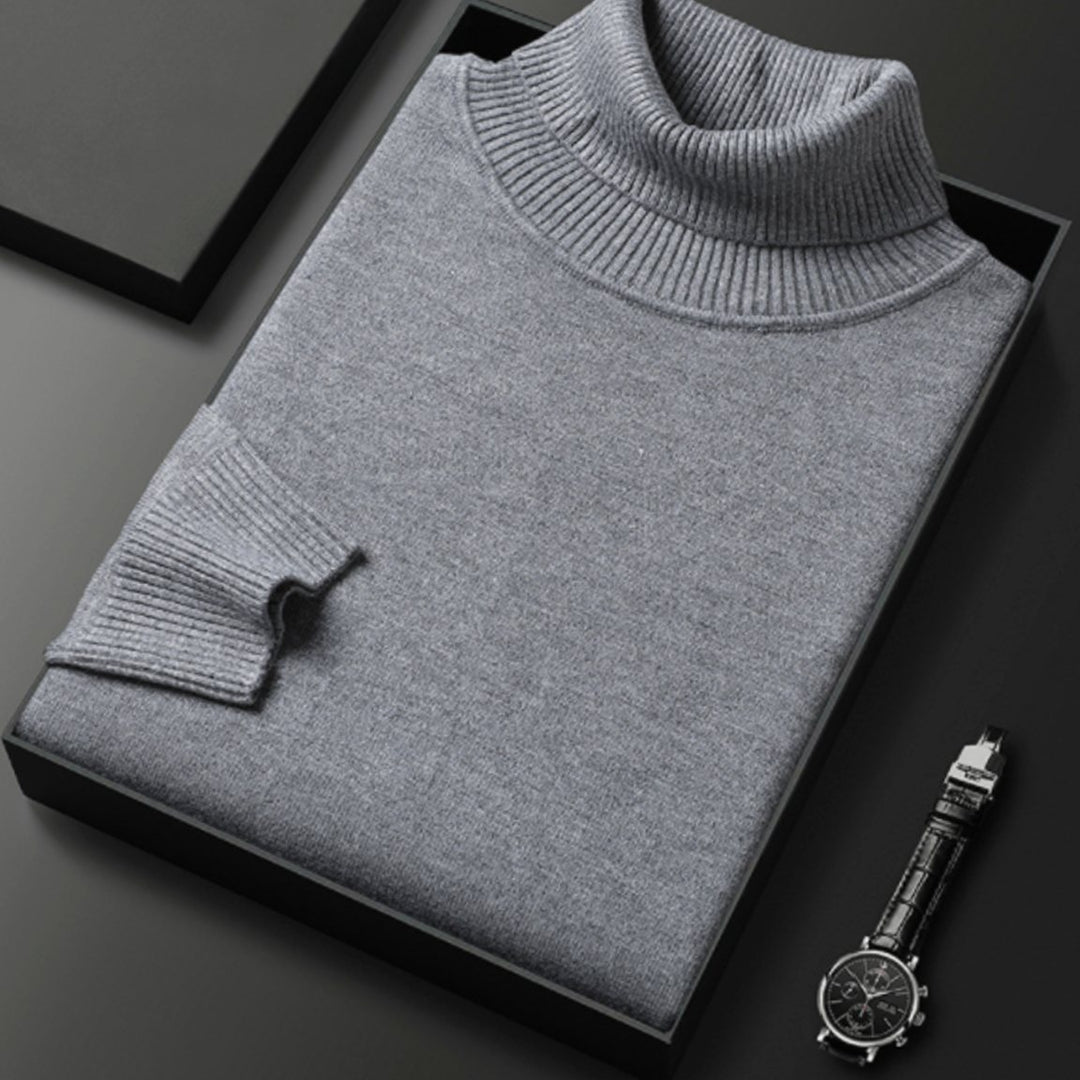 Herren Rollkragenpullover Lässiger Strickpullover für den Frühling