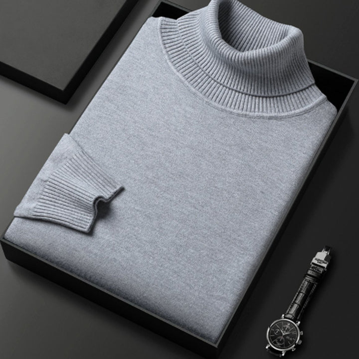 Herren Rollkragenpullover Lässiger Strickpullover für den Frühling