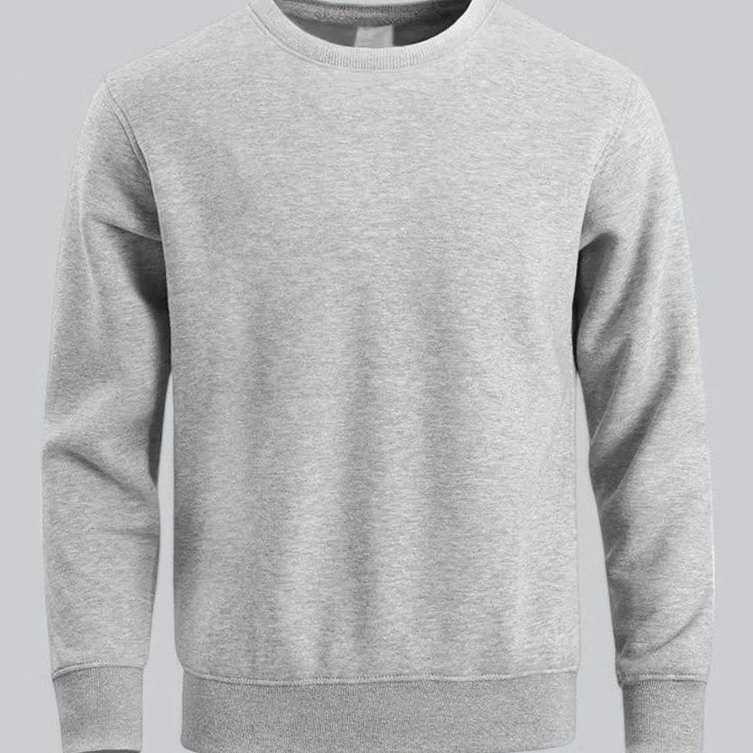 Herren Rundhals Langarm Sweatshirt lockere Passform - Grau