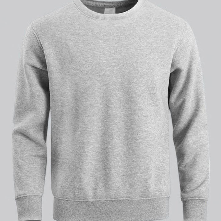 Herren Rundhals Langarm Sweatshirt lockere Passform - Grau
