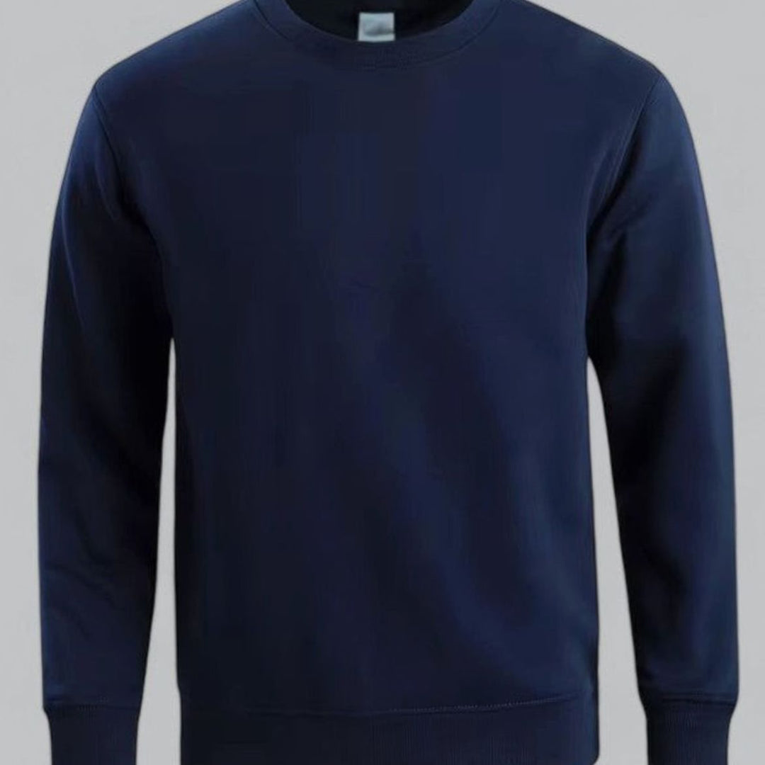 Herren Rundhals Langarm Sweatshirt lockere Passform - Marine