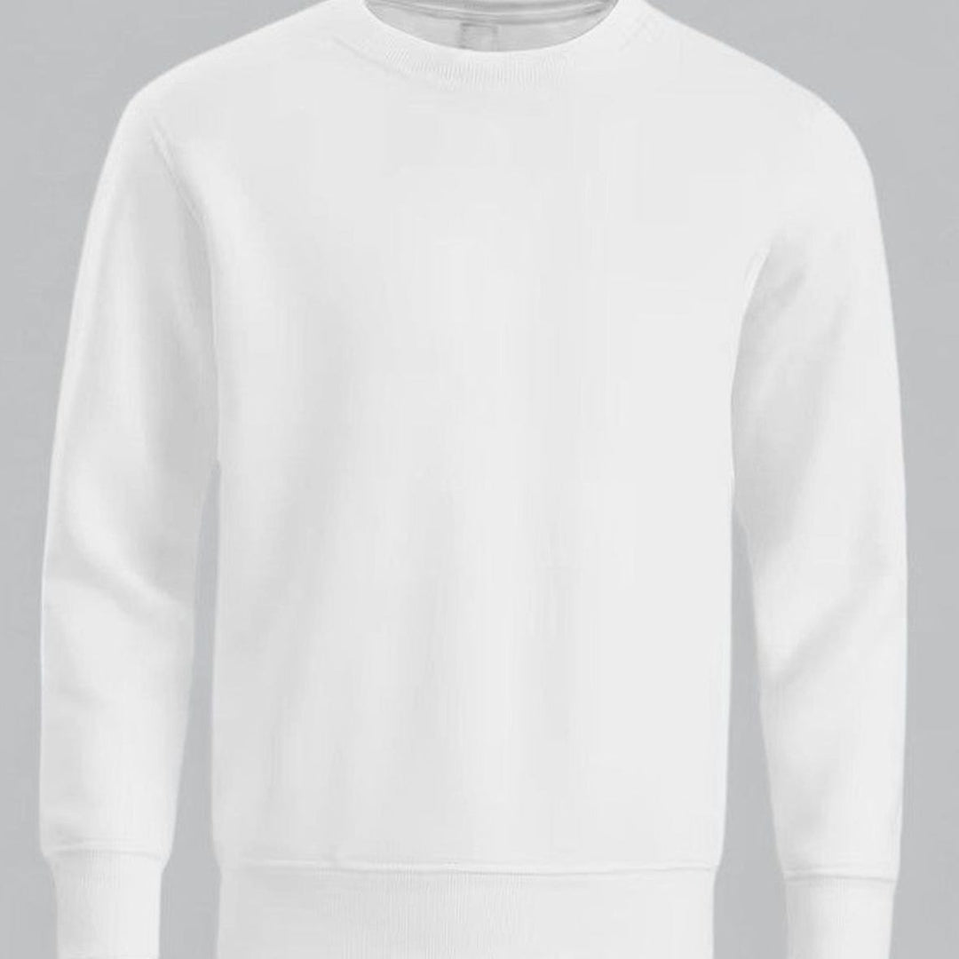 Herren Rundhals Langarm Sweatshirt lockere Passform - Weiß