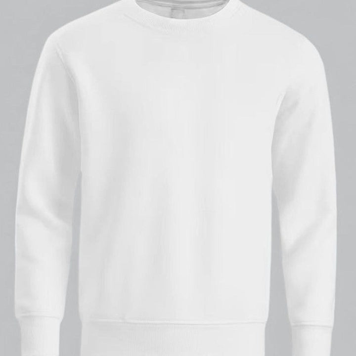 Herren Rundhals Langarm Sweatshirt lockere Passform - Weiß