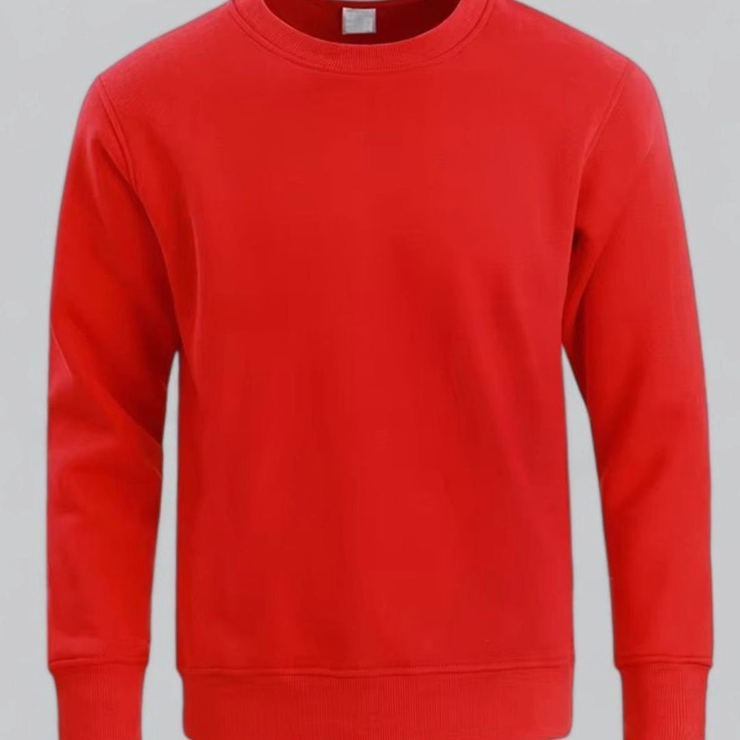 Herren Rundhals Langarm Sweatshirt lockere Passform - Rot