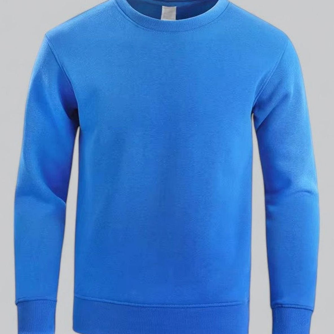 Herren Rundhals Langarm Sweatshirt lockere Passform - Blau